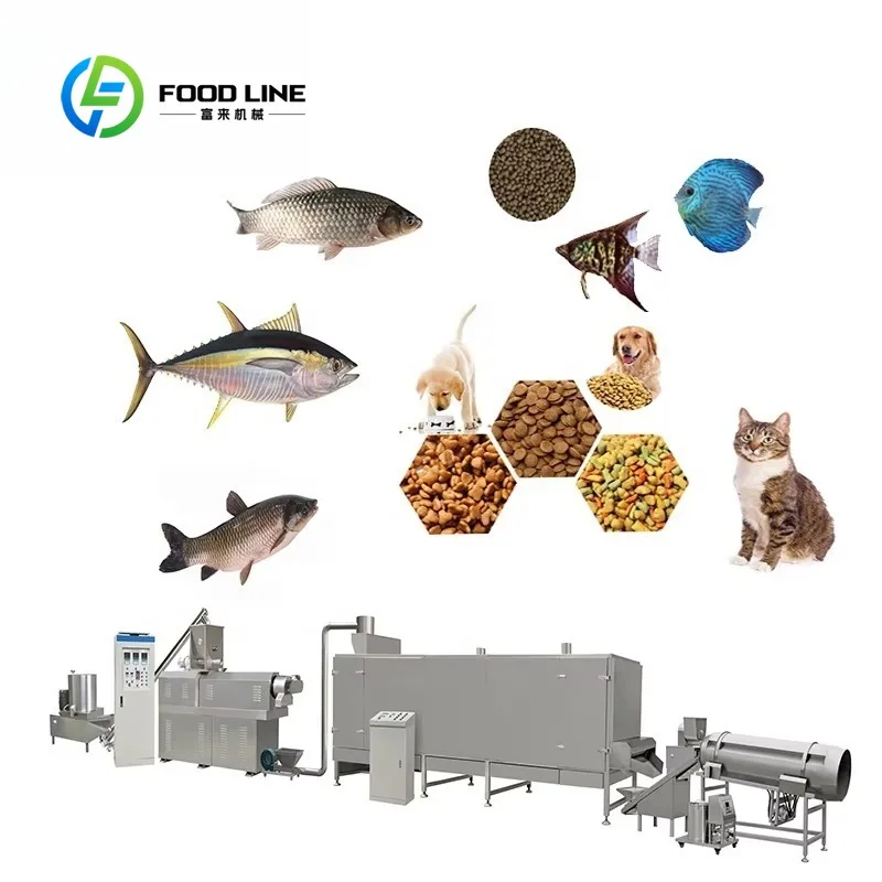 Customizable Factory Pet Fodder Extruder Line Puffed Dry Dog/Cat Food Processing Machinery 1005012496574821