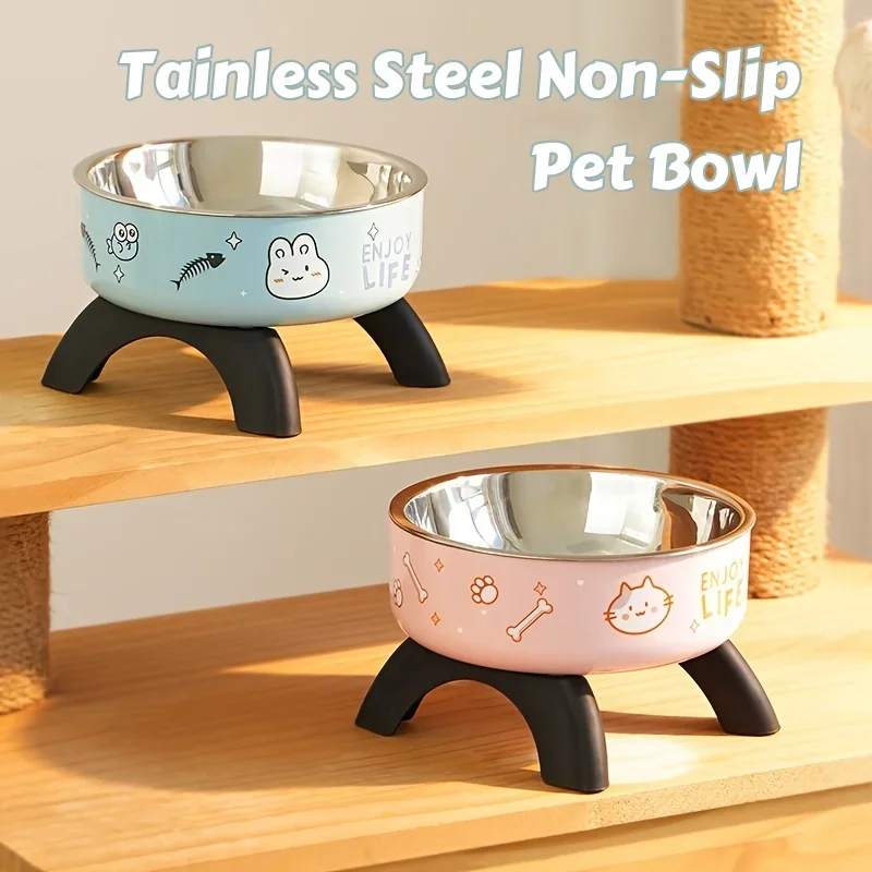 Stainless Steel Pet Bowl – Anti-Tip Elevated Design with Non-Slip Silicone Base & Chew-Proof Edge 1005012497611635