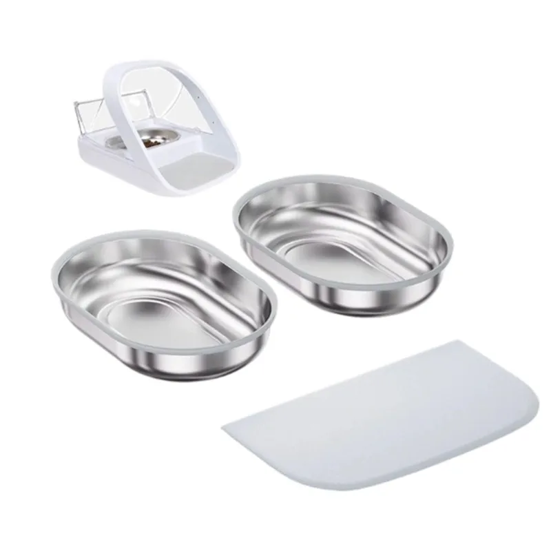 Abgh-Stainless Steel Bowls for RFID Pet Feeder - Dual Pack for Cats, Non-Smart 1005012497650464