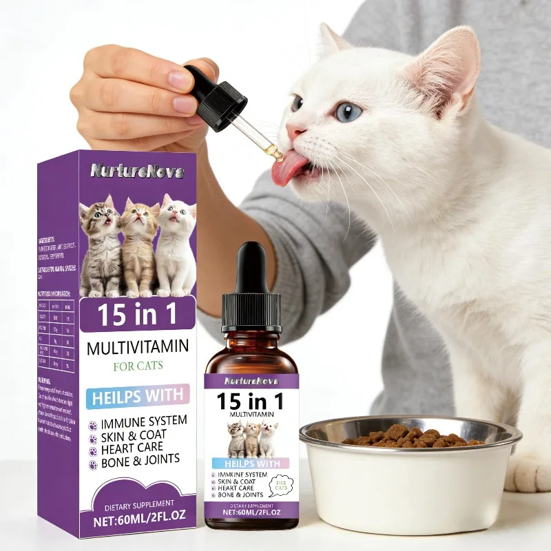 Cat Multivitamin Drops, Liquid Vitamin Supplement for Cats, Support Immune Health 1005012498029754