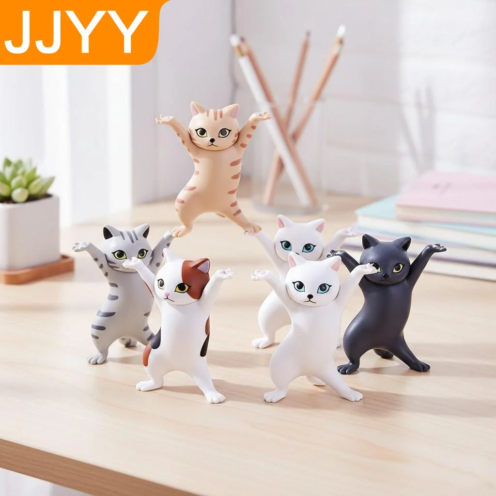 Cat Pen Holder Desk Organizer Animal Statue Home Decor Craft Miniature Model Bookshelf Decoration 1005012498721123