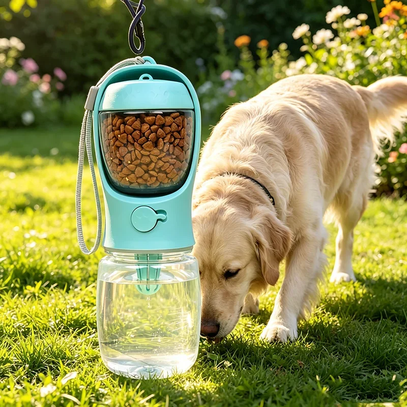 Portable Dog Cat Water Bottle with Storage Food and Water Container for Puppy Pets Dogs Feeder Bowl 1005012499229905