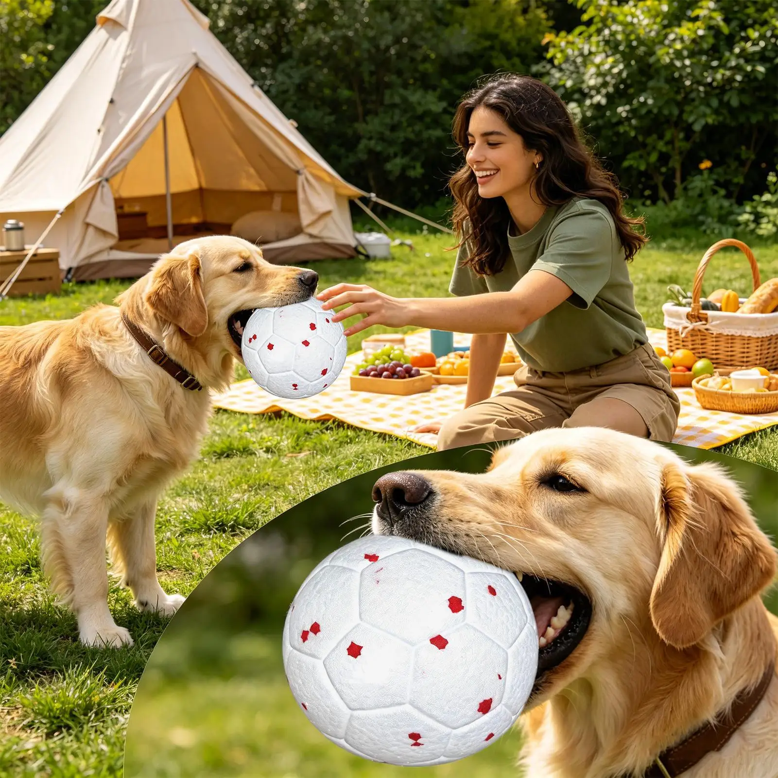 Dog Soccer Ball Toy Elastic Interactive Teeth Cleaning Chewers Toy for Living Room 1005012499731337