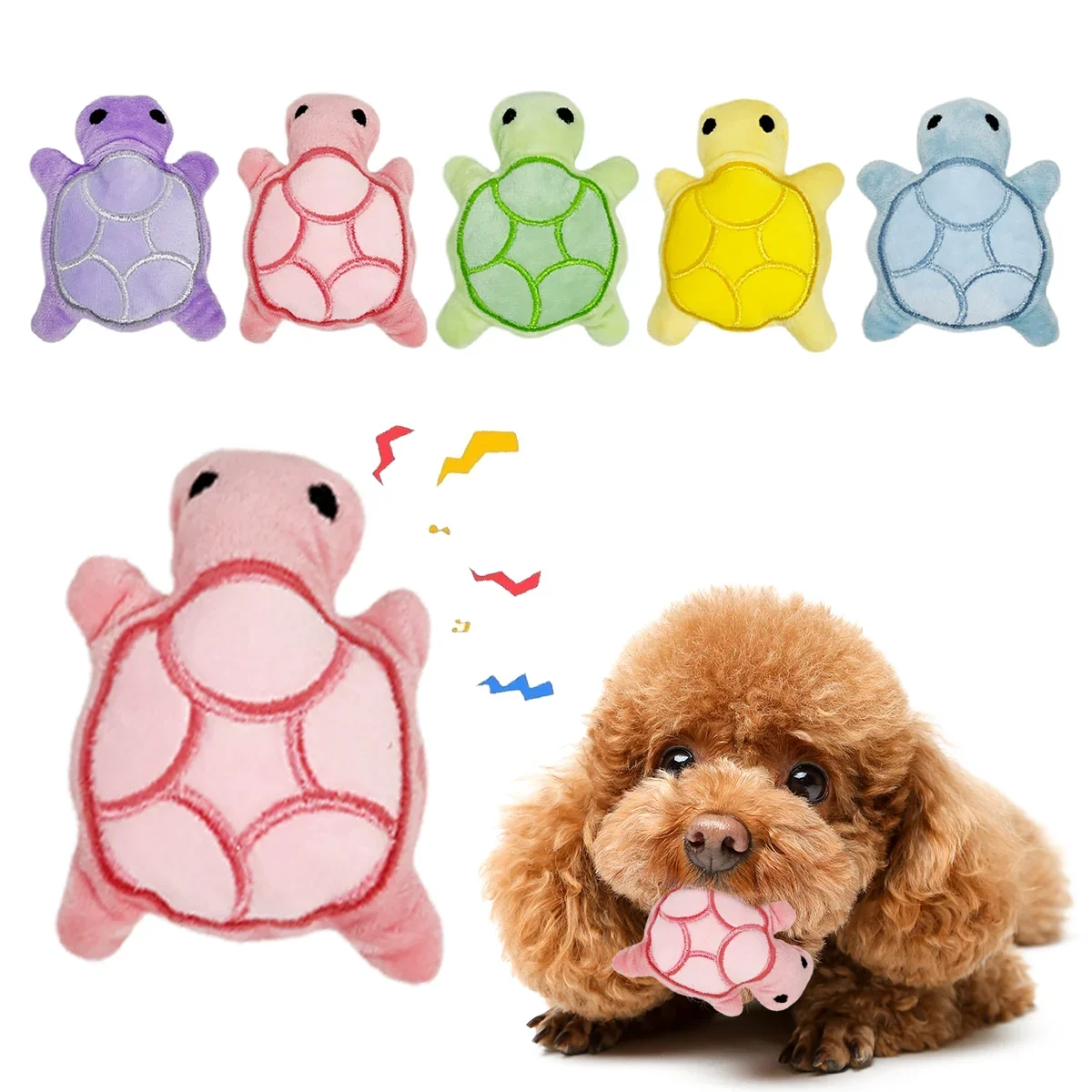 Dog Toy Mini Turtle Plush Chew Toy for Puppies Teething Relief Interactive Bite Resistant 1005012500098314
