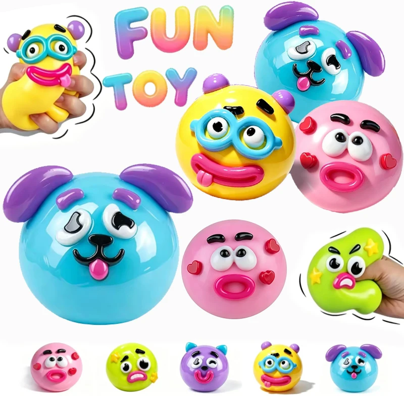 Kawaii DIY Funny Dog Smushers Stress Ball Expression Changing Squeeze Toy Relief Heal Relax Autism 1005012500171776