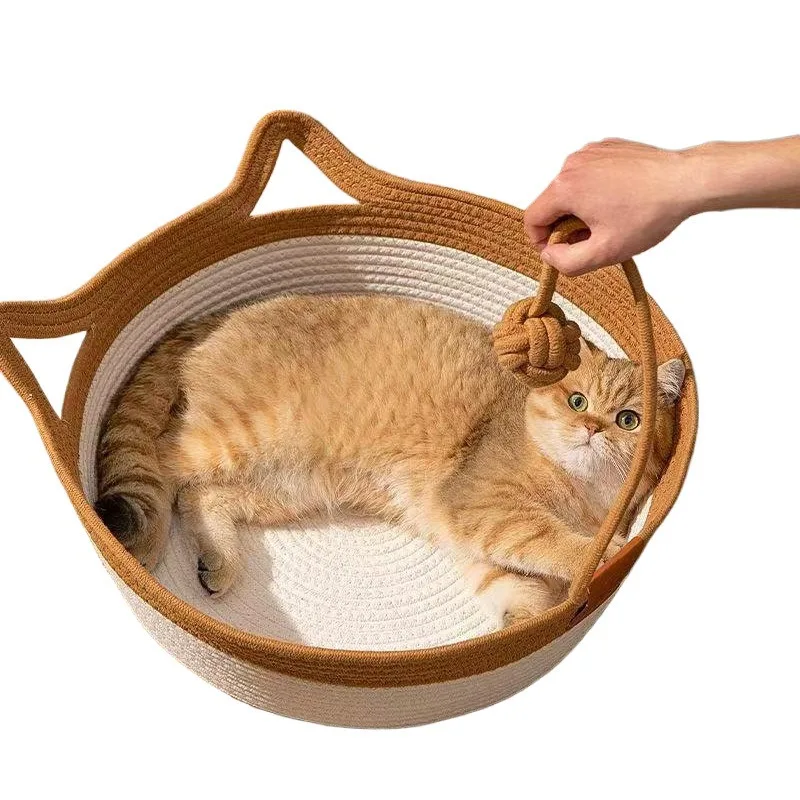 Pet Cat and Dog Bed with Warm Woven Cat Scratching Pad Suitable for All Seasons 1005012500881445