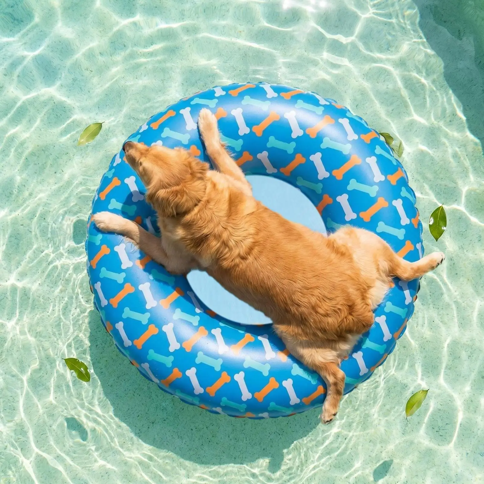 Dog Floats for Pool Leak-Proof Inflatable Thickened PVC Ring Blow Up Dog Pool Float for Lake Beach 1005012501209383