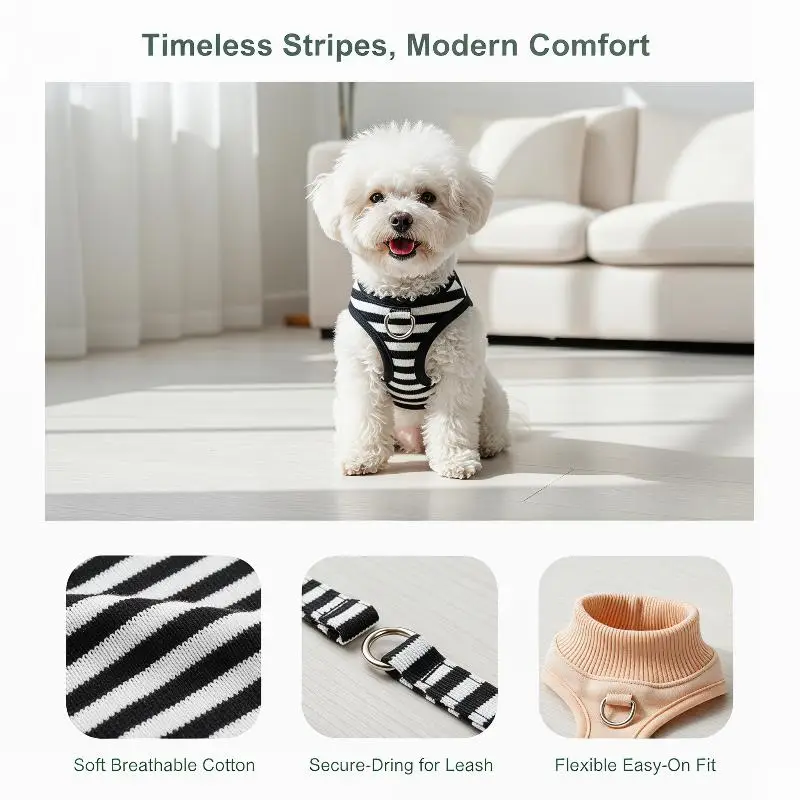 Striped Pet Vest Harness 1PCS Soft Breathable Lightweight Durable for Small Dogs Cats Kitten Puppy 1005012501238969