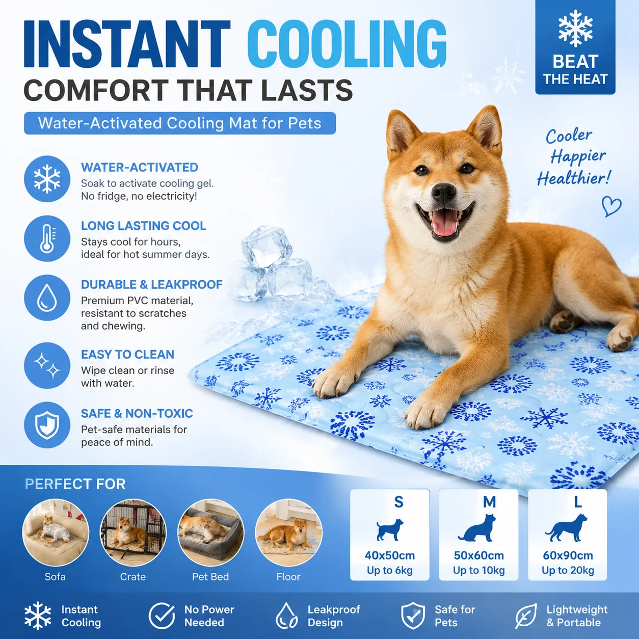 Pet Cooling Mat Water Injection Cool Pad for Dogs Cats Waterproof Wear Resistant Summer Cushion Bed 1005012502420379