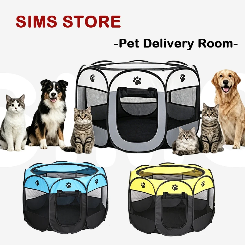 Foldable Delivery Room Cat Whelping Tent Scratch Enclosed Isolation Playpen Dog Cat Birthing Room 1005012502870747