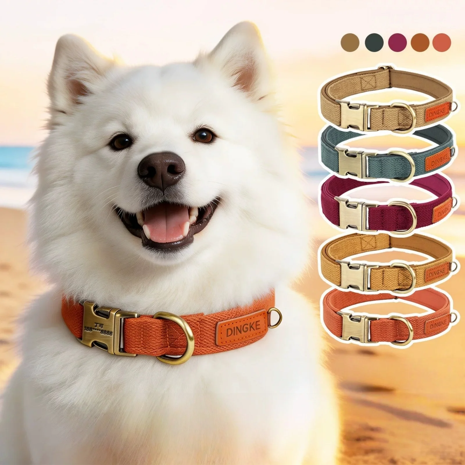 Personalized Custom Dog Collar Nylon Free Engraved Pet Name ID Buckle Necklace 1005012503596680