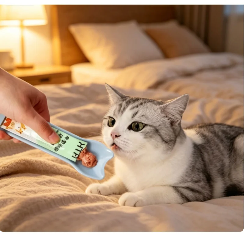 Cat Lickable Wet Treat Feeder Squeeze Spoon Liquid Snack Feeding Tool Household Pet Cat Supplies 1005012504363150