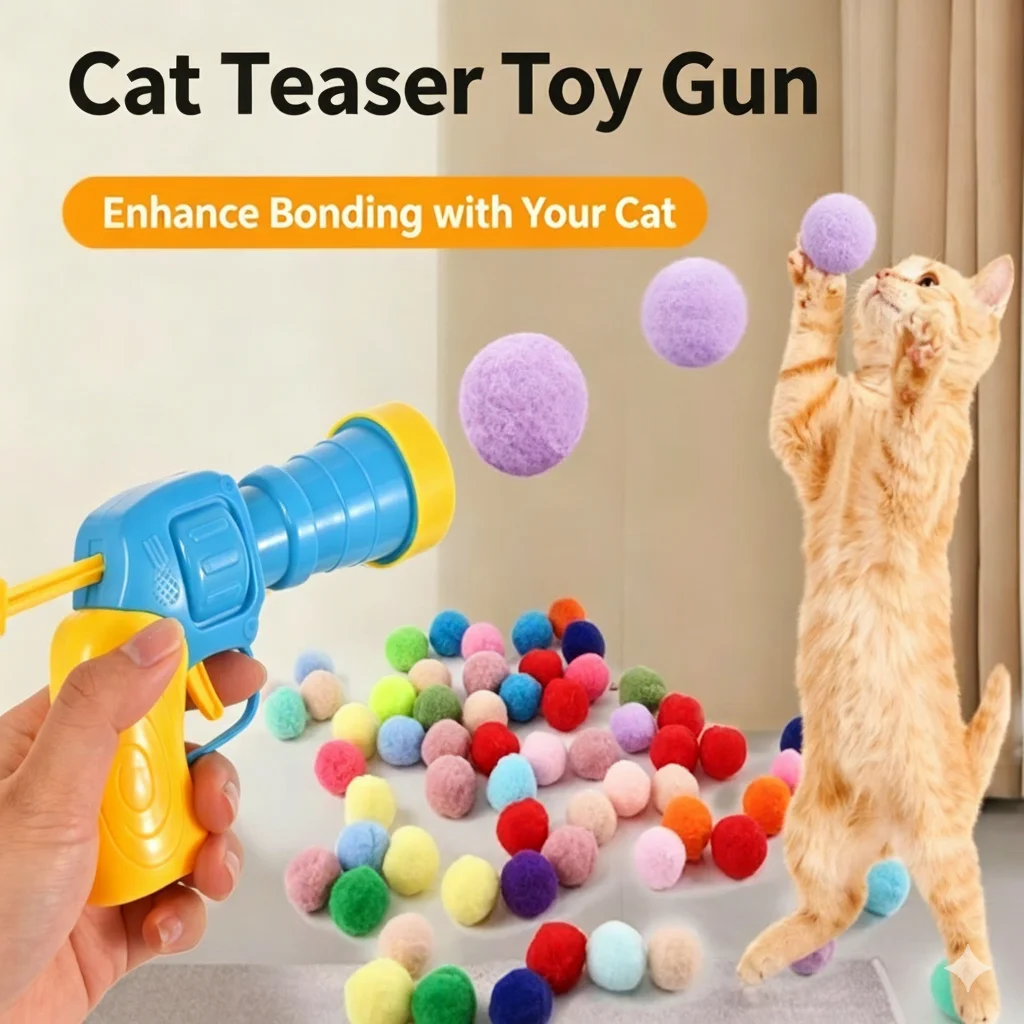 Creative Mini Shooting Gun Pet Toy Interactive Launch Stretch Plush Ball Fun Play Training for Dogs 1005012504742768