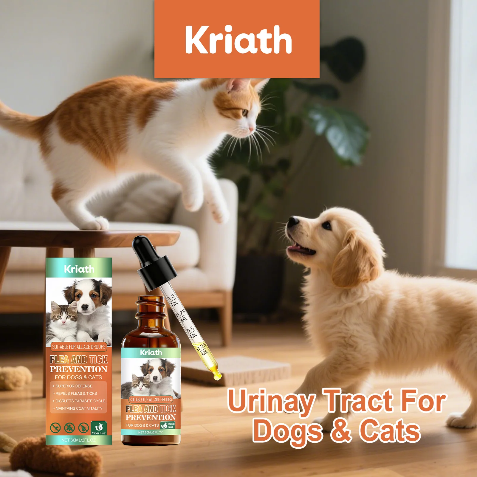 Dogs Cats Dewormer Drops Natural Deworming Supplement Intestinal Parasite Control Protect Repel 1005012505161030
