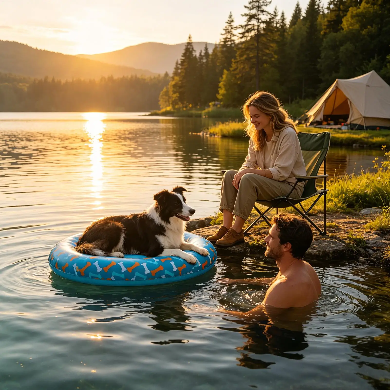 Dog Float Inflatable Anti-Slip PVC Swimming Ring Blow Up Pool for Lake Beach Games Water Party Pond 1005012505492363