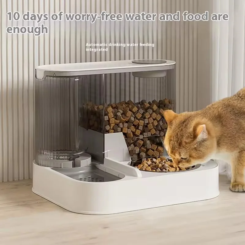 Pet Automatic Feeder Water Dispenser Large Capacity Stainless Bowl Dog Cat Food Water Bowl 2 in 1 1005012508644709