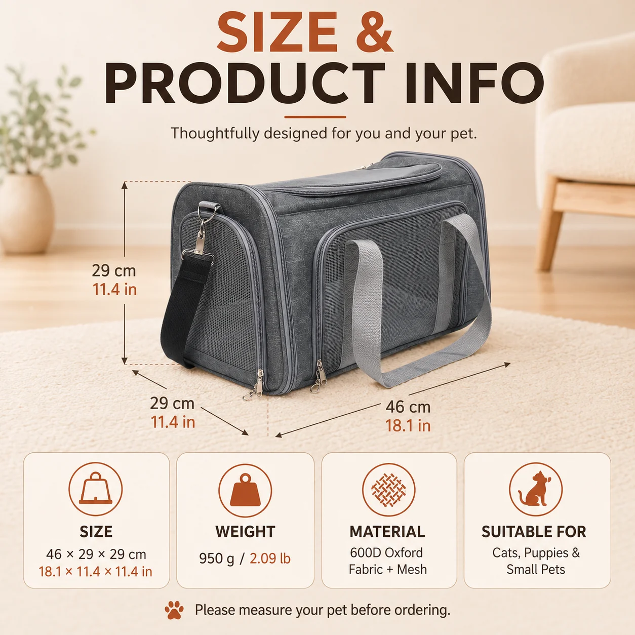 Pet Carrier Bag for Cats Small Dogs Breathable Mesh Soft Sided Travel Bag Portable Shoulder Handbag 1005012509168516