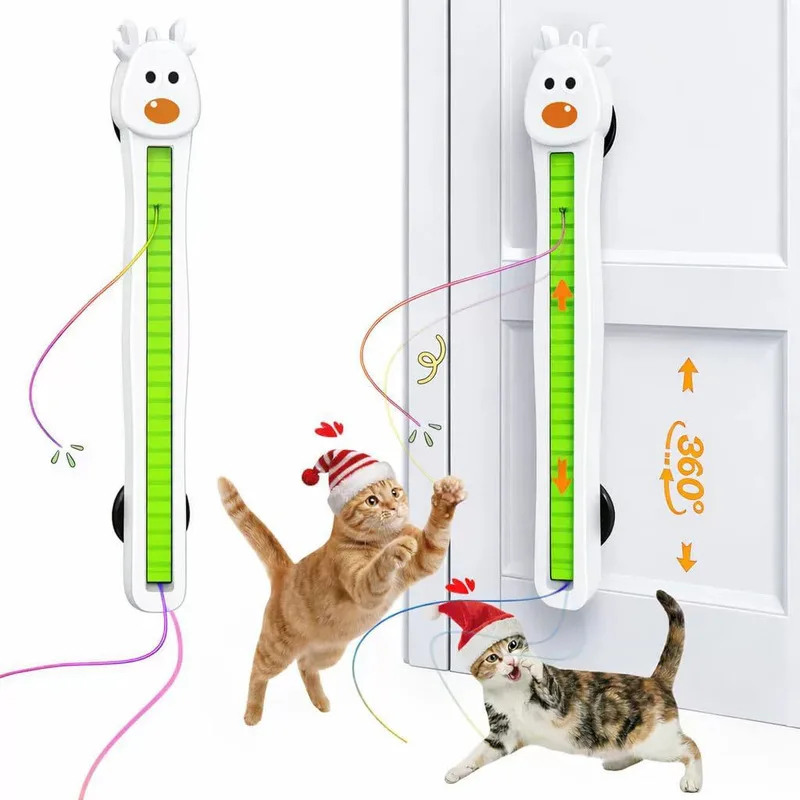 Cat Toy Interactive Automatic Teaser Wand Self Play Door Mounted 360 Degree Adjustable Speed Moving 1005012509304911