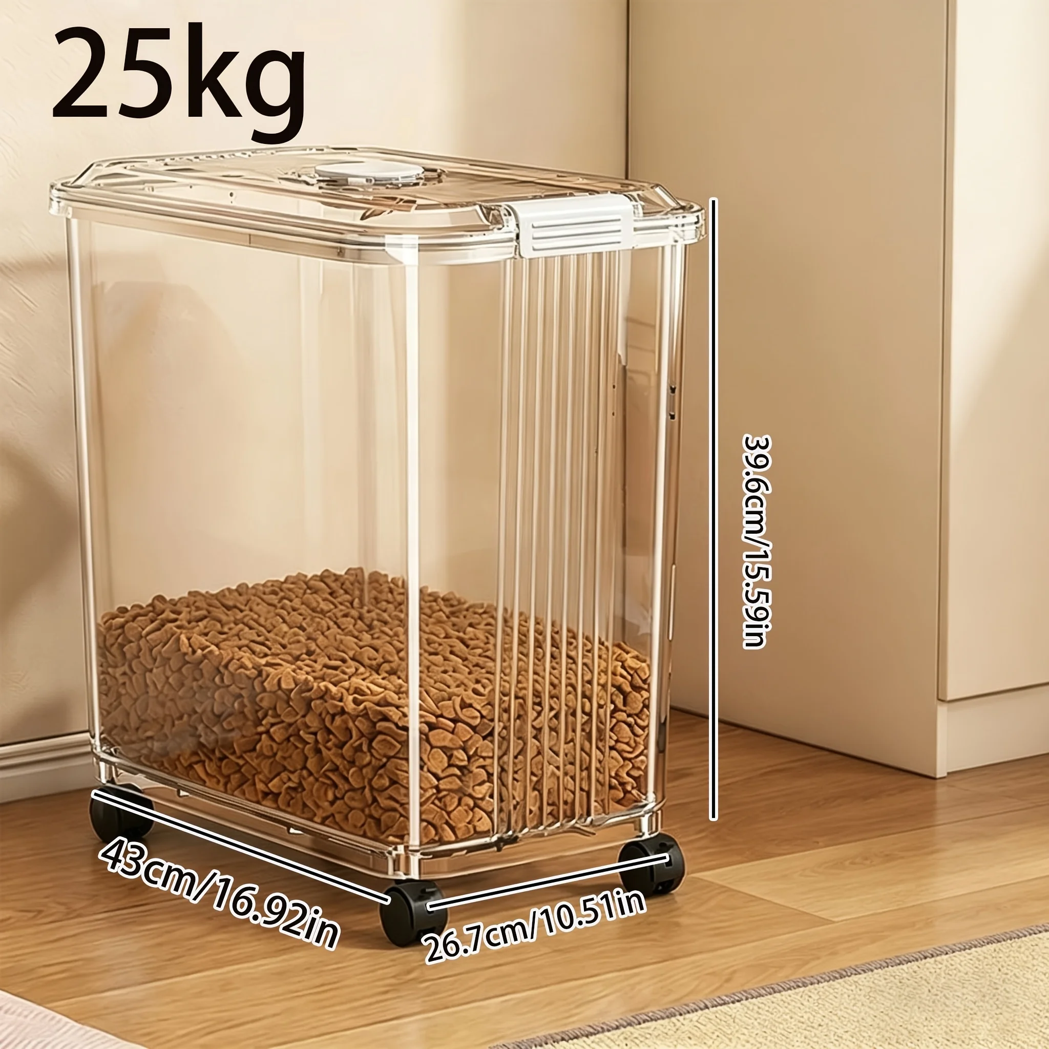 Large-Capacity Narrow-Slot Cat Food Storage Container, Wide-Mouth Airtight Dog Food Bucket 1005012509667189