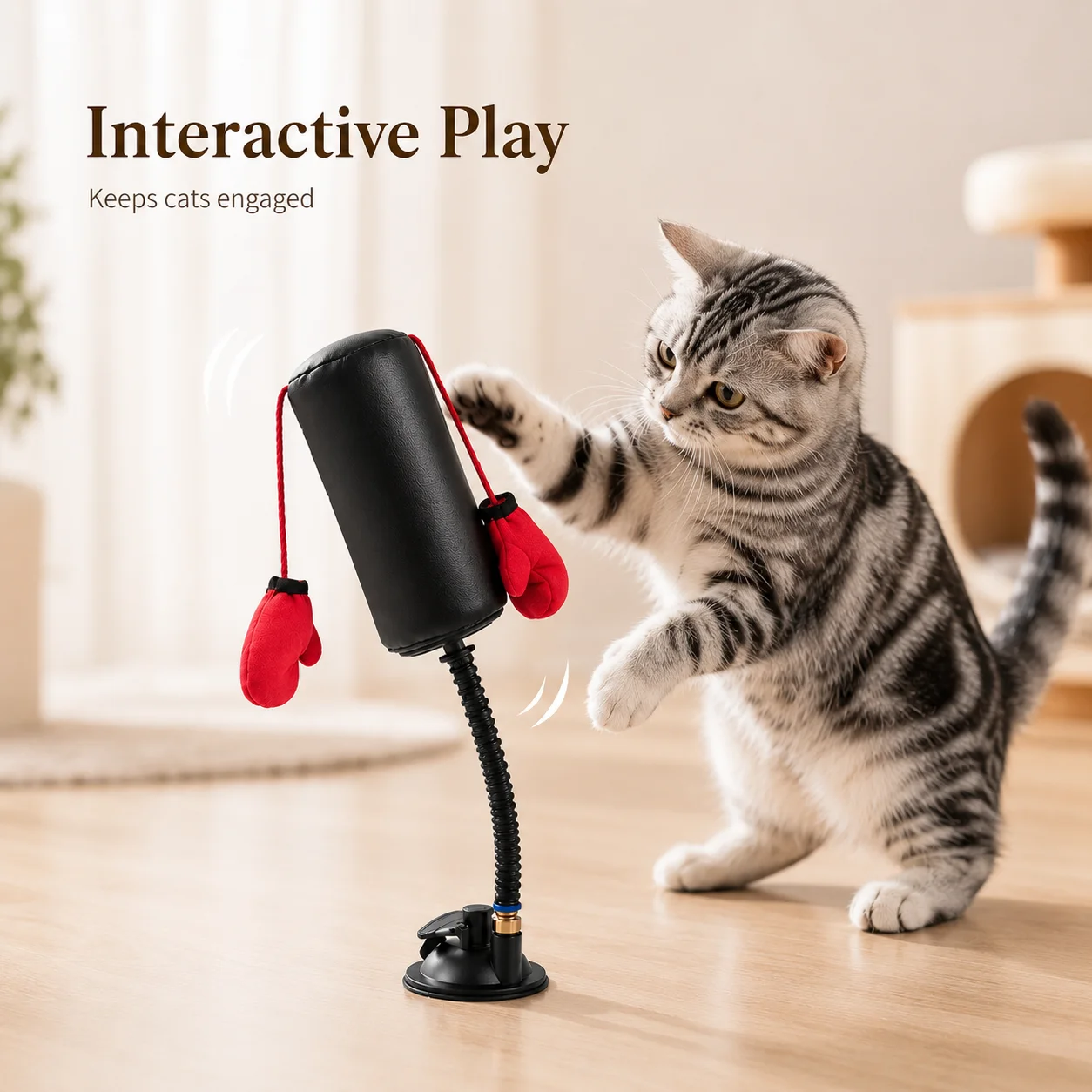 Cat Boxing Toy, Multi-Functional Cat Stimulation Boxing Game for Self-Entertainment and Relaxation 1005012509683850