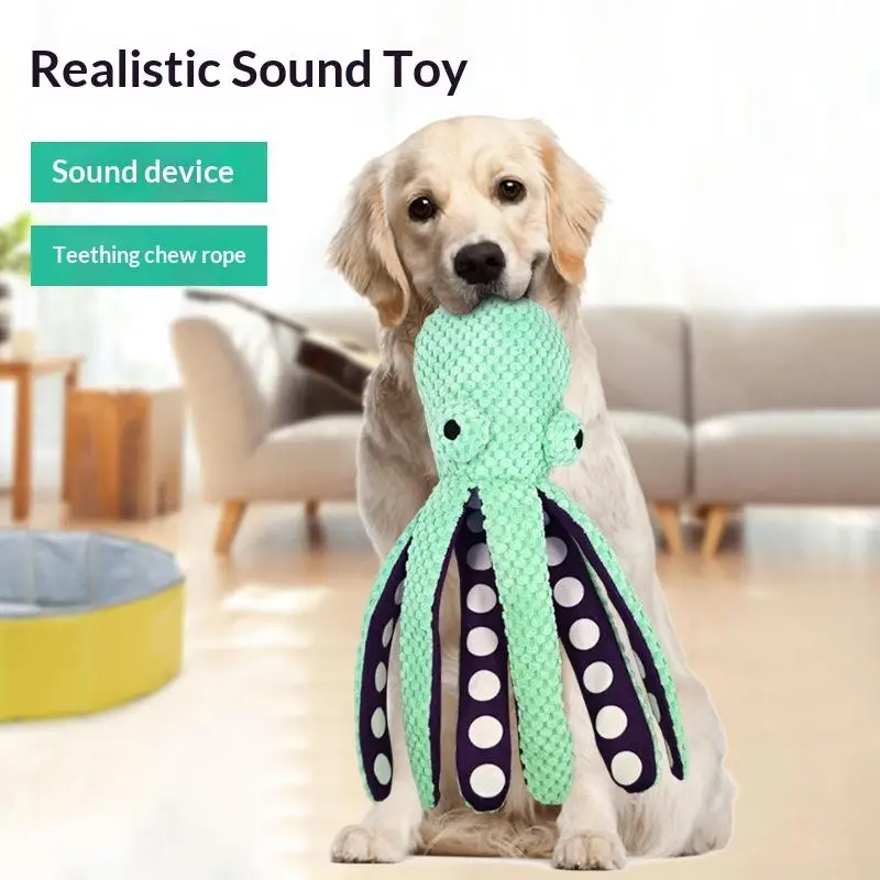 Durable Octopus Dog Chew Toy for Aggressive Chewers Squeaky Interactive Anxiety Relief Pet Toy 1005012509838290