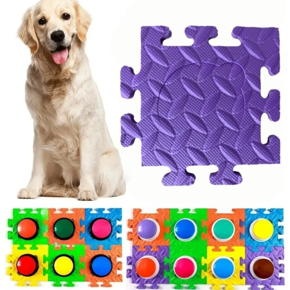 Pet Button Puzzle EVA Pad Dog Cat Training Communication Buttons Anti Slip Mat Interactive Toy (6pc) 1005012510248351