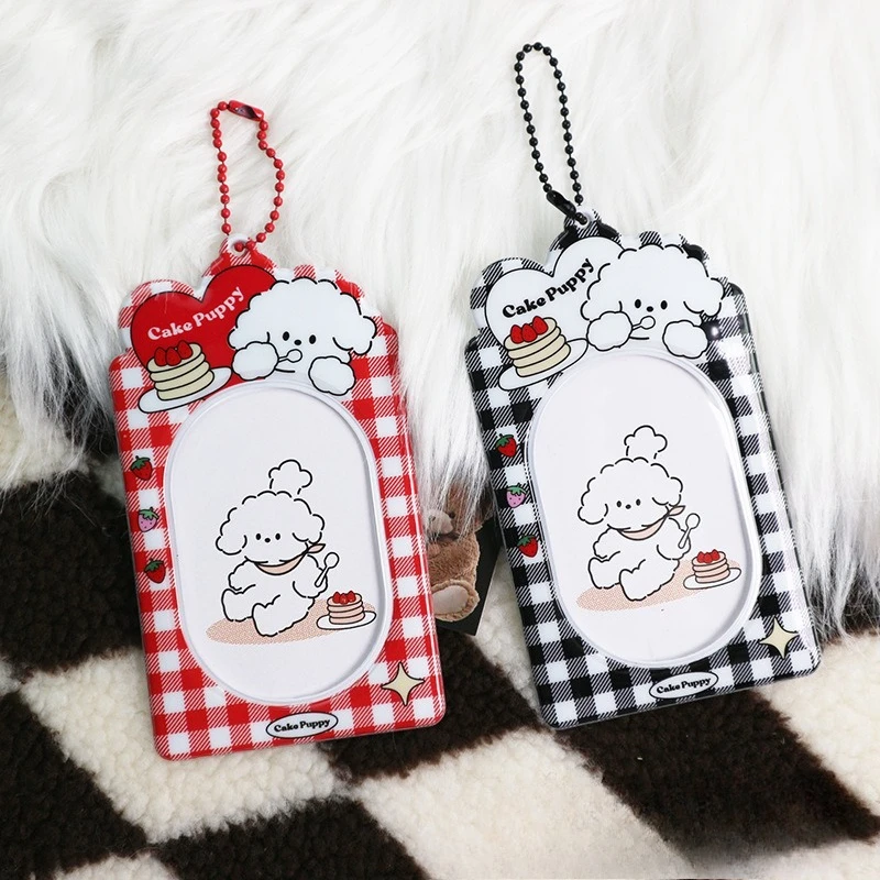Cute 3 Inch Cartoon Dog Polaroid Photo PVC Card Holder Access Card Work ID Badge Holder Keychain 1005012510444021