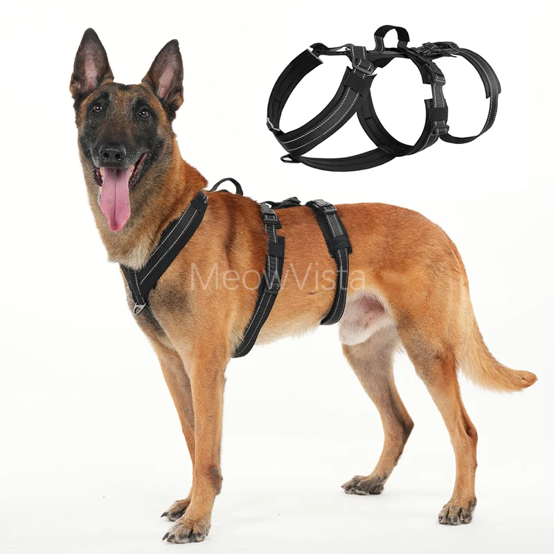 Heavy Duty No-Pull Dog Harness with Soft Padded Adjustable Reflective Durable Pet Vest for Medium 1005012510548760