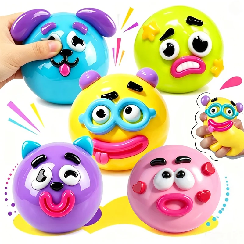 DIY Funny Dog Smushers Rebound Stress Ball Non-Toxic Soft Deformable Squeeze Toy ADHD Focus Calming 1005012511188338