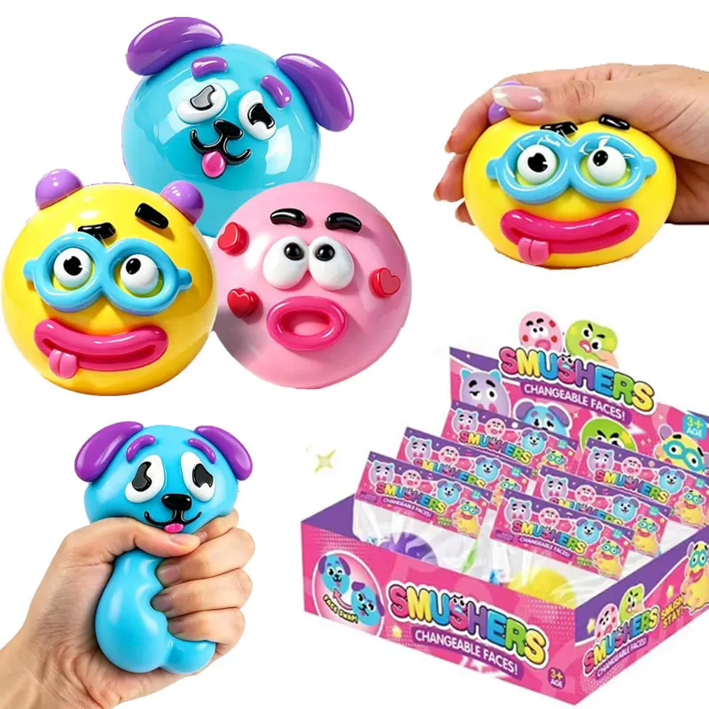 Dog Face Abstract Wacky Expression DIY Elastic Squeezing Ball Non-Toxic Soothing Pressure Heal 1005012511218218