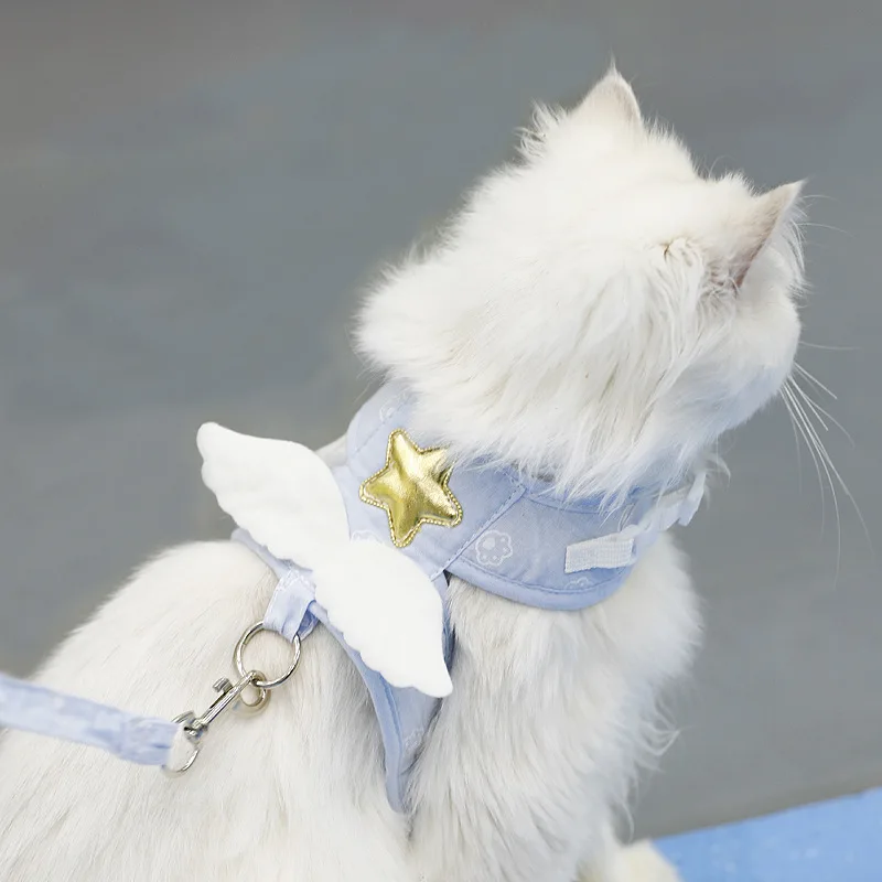 Cat Dog Harness Necklace Leash Collar Pet Items Accessories Kawaii Angel Wing Vest Harness for Dogs 1005012511906289