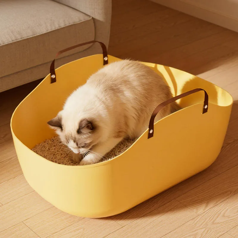 Portable Cat Litter Box with Litter Scoop Semi-Enclosed Soft Wear-Resistant Cat Toilet Outdoor (1pc) 1005012513463407