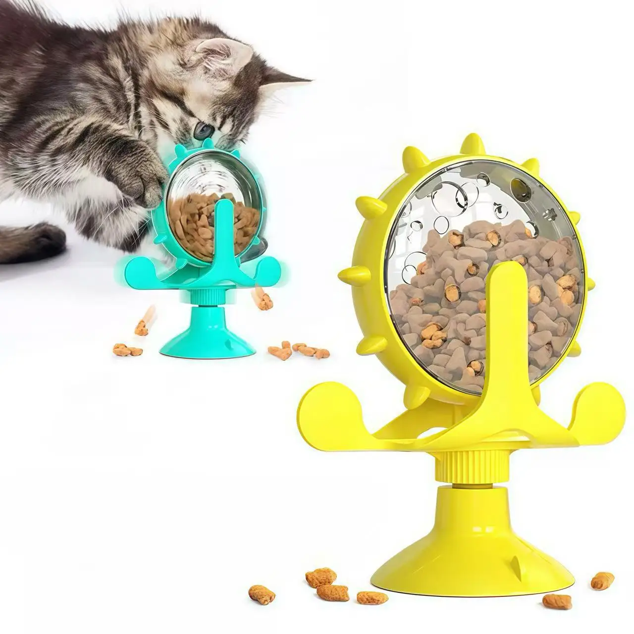 Cat and Dog Pet Toys, Feeding Devices, Windmill Turntable Food Dispensers 1005012513982134