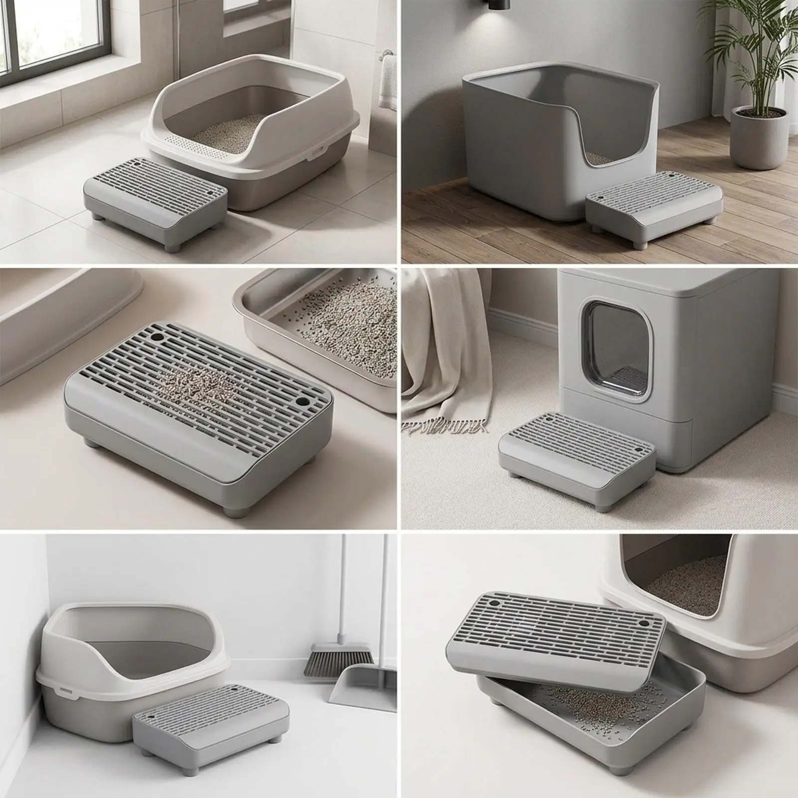 Cat Litter Box Step Non Slip Double Layer Washable Pad for Cabinet for Cats 1005012514702418