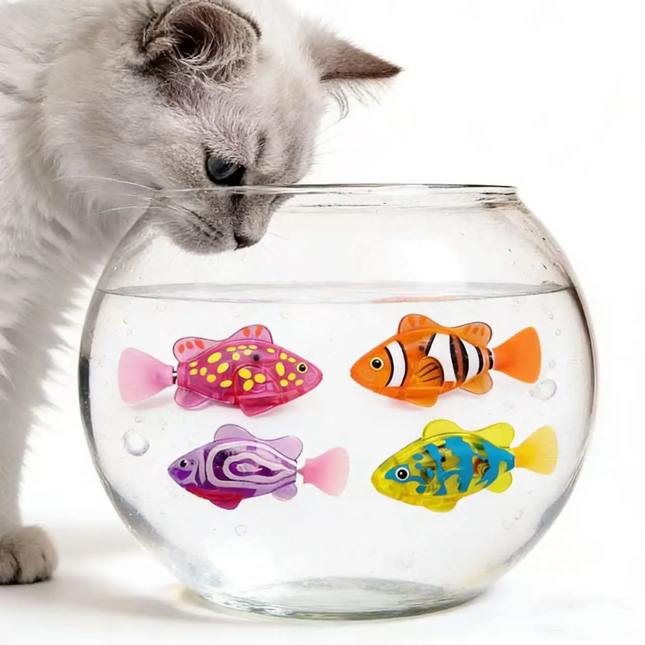 Pet Cat Toy LED Interactive Swimming Robot Fish Toy, Glowing Electric Fish Toy for Cats 1005012516394457