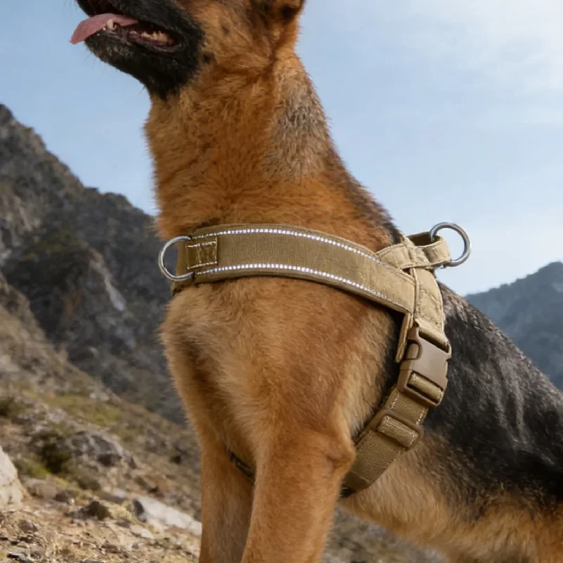 Tactical No-Pull Dog Harness for Large Breed: Heavy-Duty Vest with Reflective Strip 1005012516705113