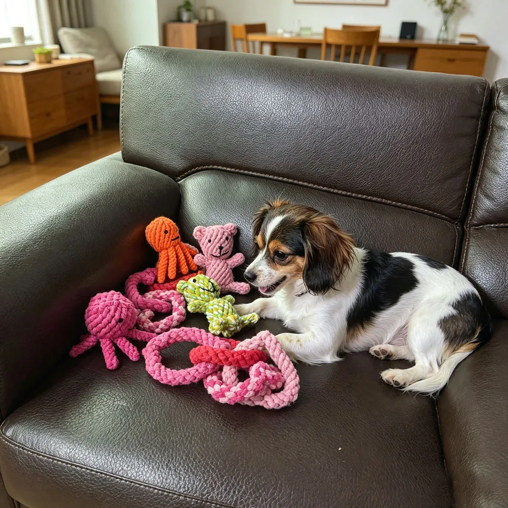 Teddy Bear Octopus Love Puppy Teething Toy, Durable Tug and Chew Play for Small & Medium Dogs 1005012516733163