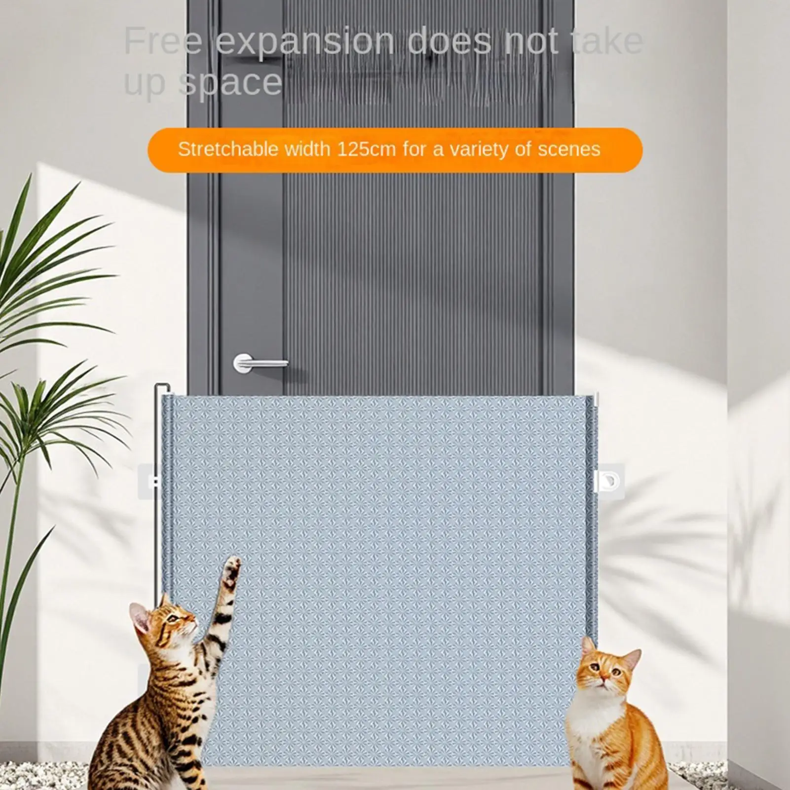 Retractable Dog Gate No-Drill Pets Mesh Door Doorways Mesh Gate Childproof Net Fence Cat Baffle Pet 1005012521032600