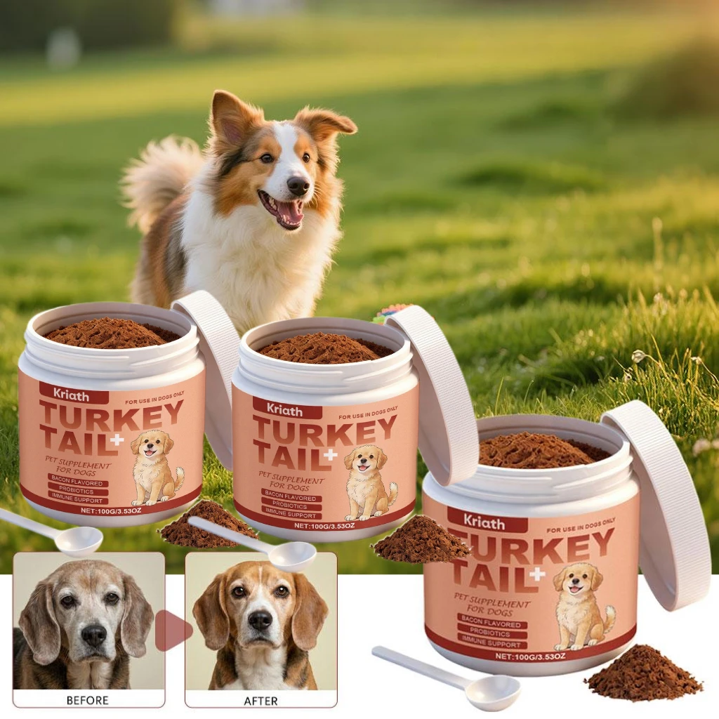 Tarkey Tail Pet Supplement for Dogs Bacon Flavored Probiotics Immune Support Elderly Dog 1005012521076464