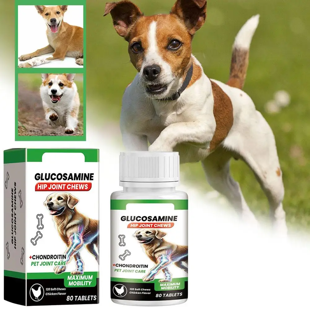 New Pet Joint Care Soft Chews 80 Tablets Glucosamine Chondroitin Dog Hip Joint Mobility 1005012521146360