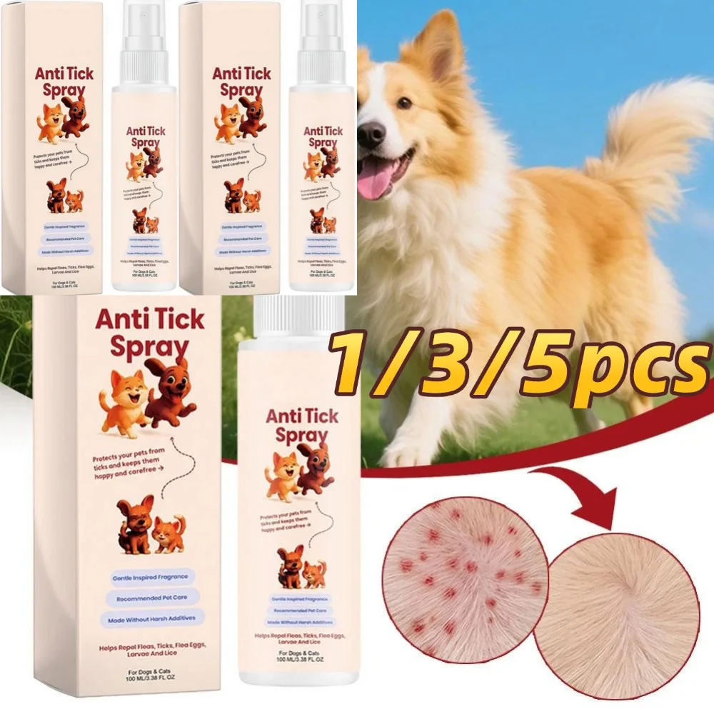 Dogs Cats Repel Fleas Ticks Lice Spray 1/3/5pcs 100ml Anti Tick Pet Cleaning Spray Safe Healthy 1005012521452143