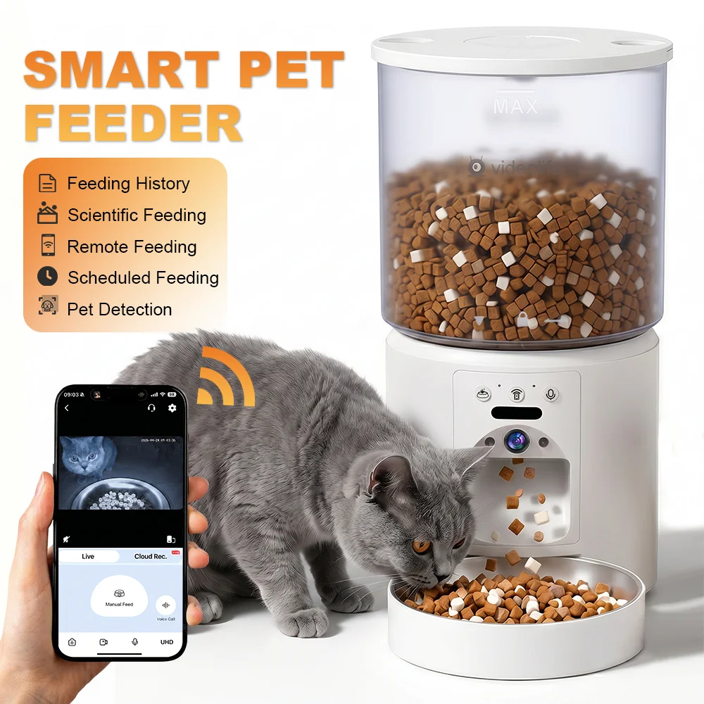 Videolife 4L Smart Cat Feeder with FHD Camera 1005012521534615