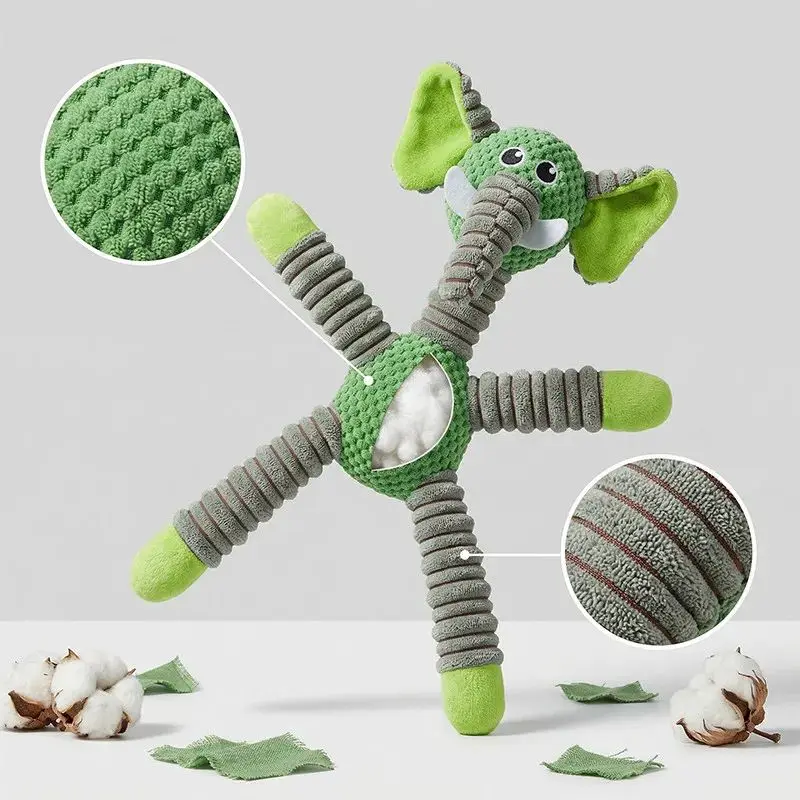 Durable Squeaky Plush Dog Chew Toy Stuffed Animal Toy Teeth Cleaning & Anxiety Relief Interactive 1005012521946871