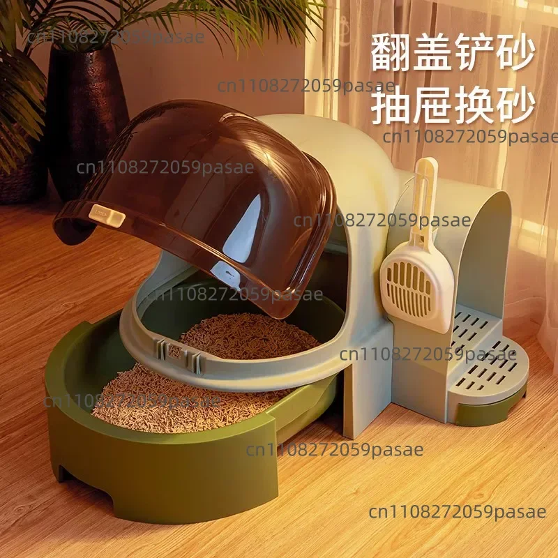 Fully Enclosed Drawer-Type Cat Litter Box, Extra-Large Anti-Splash Cat Litter Box 1005012522953257