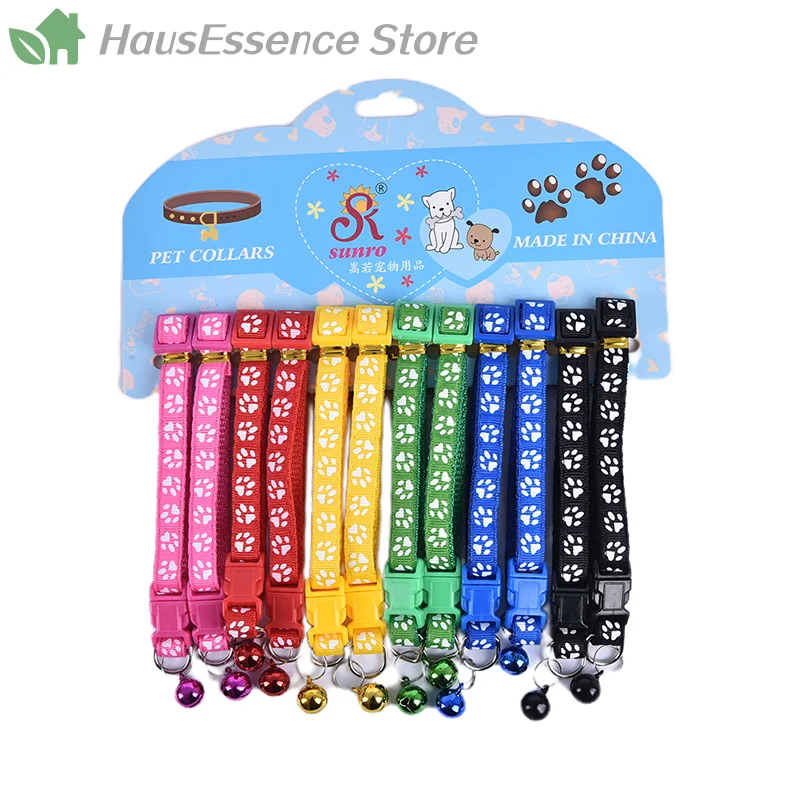 Colorful Pet Accessories Cat Collar with Bell Adjustable Buckle Design Supplies for Small (12 Pieces) 1005012526863332