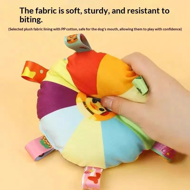 Squeaky Plush Dog Flying Disc Soft Fluffy Interactive Chew Toy for Pet Training Outdoor Fetch Teeth 1005012528564274