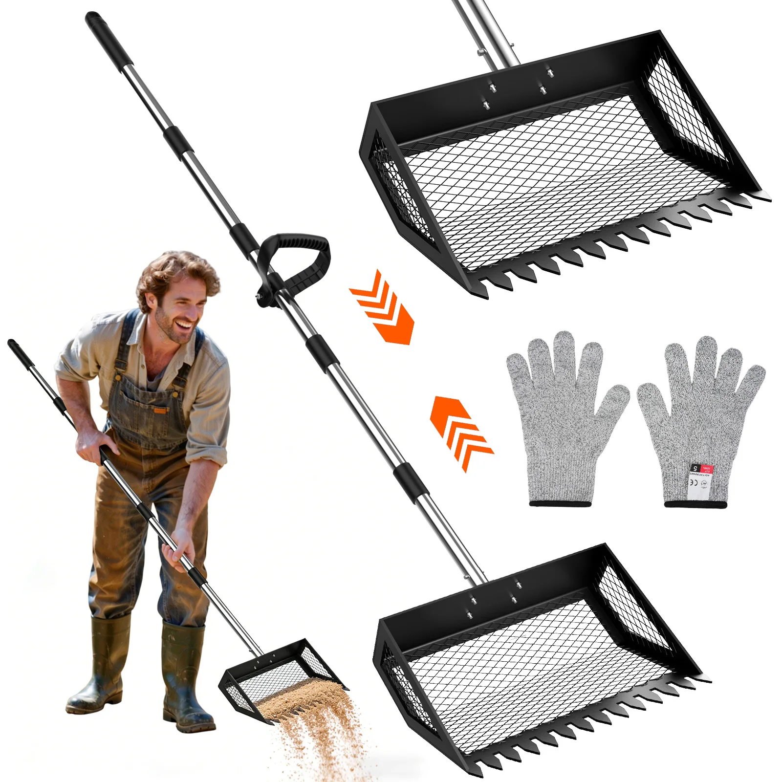 75'' Adjustable Chicken Coop Scoop with Ergonomic Handle 1005012529874487