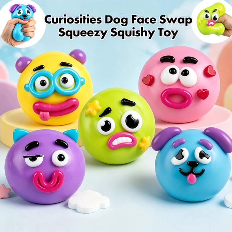 Soft Cute Squeezing Dog Expression DIY Stress Ball Fidget Toy Safe Multicolor Anxiety Relief Autism 1005012530376897