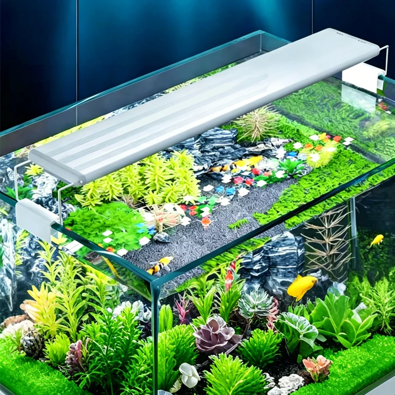Aquarium LED Fish Tank Light, 3 Color Full Spectrum Adjustable Water Plant Lamp 1005012530504558