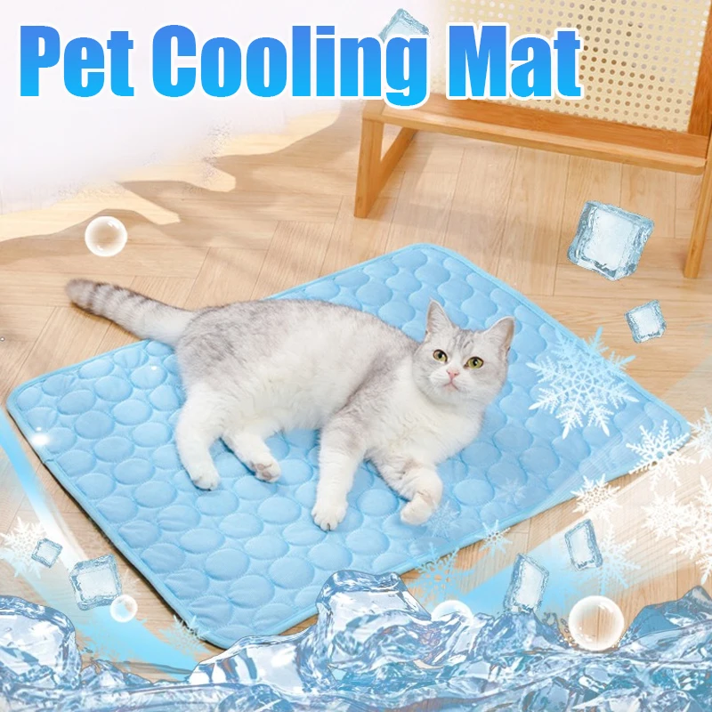 Summer Cooling Cat Mat Pad for Dogs Ice Silk Blanket Sofa Breathable Pet Dog Bed Washable Small 1005012531216981